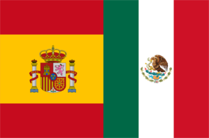 English: Spanish language flags