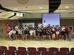 English: student leaders at camp